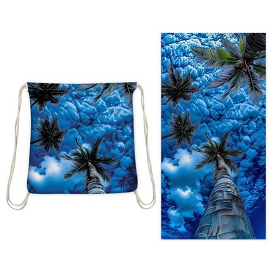 2" 1 Drawstring Beach Towel Backpack 32 x 63"