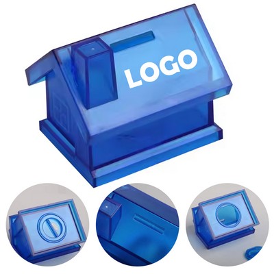 Transparent Mini House Shape Coin Bank