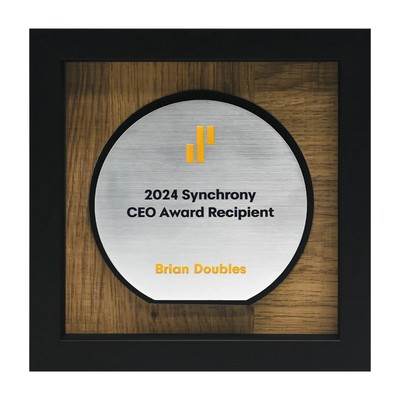 Newbury 6" x 6" Circle Award with Brushed Silver Plate