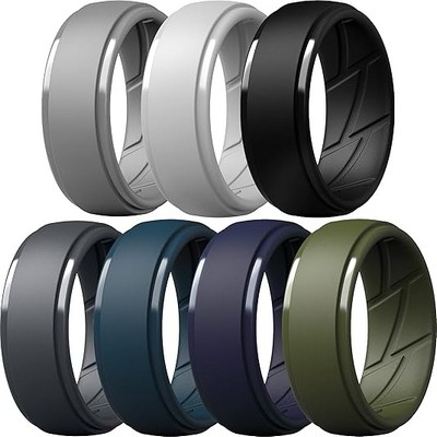 Men's Silicone Rings 10mm Wide 2.5mm Thick Rubber Bands,