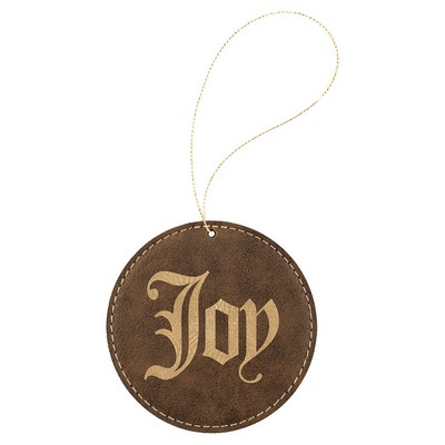 Round Leatherette Ornament with String