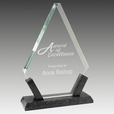 Diamond Glass with Marble Base