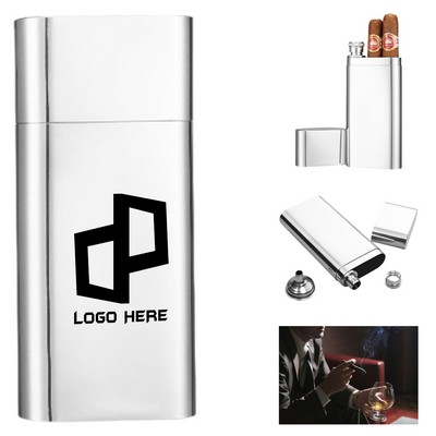 Stainless Steel Storage Case Humidor For 3 Cigars