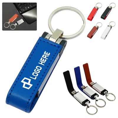 16Gb Usb Flash Drive W/ Leather Sleeve