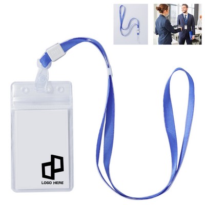 Badge Holder Card Protector W/ Lanyard