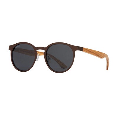 Aren Matte Dark Bronze & Walnut Wood Polarized Sunglasses