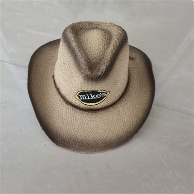 Customizable Wide-Brim Straw Hat with Woven Patch & Comfort Sweatband