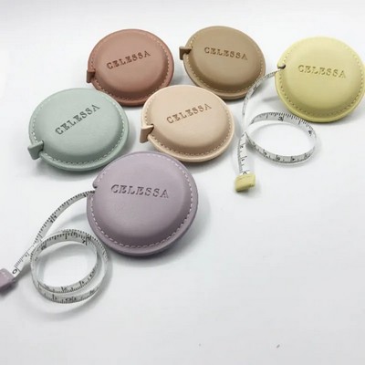 Square Leatherette Retractable Tape Measure (79" / 2M) - Body & Sewing Ruler