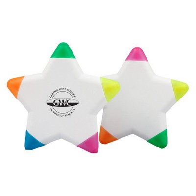 Five Color Star Shaped Highlighters