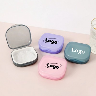 Frosted Portable Dental Retainer Case w/ Mirror