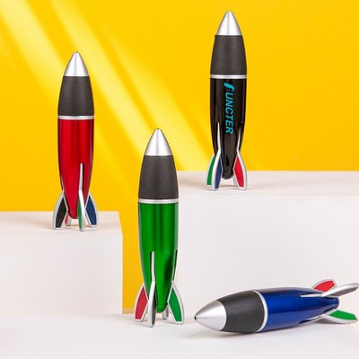 Rocket Shaped Pen 4-Color Ballpoint Pen Fat Barrel