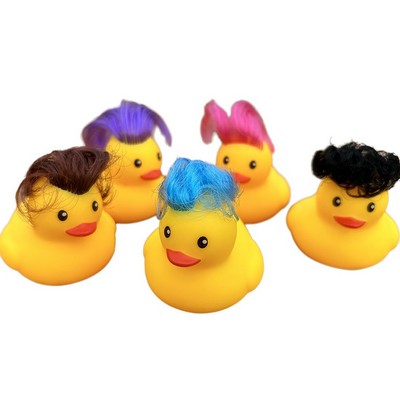 Car Rubber Duck, Yellow Duck Decoration Dashboard with hair