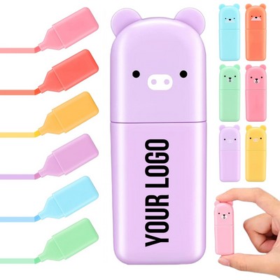 6 Color Cute Highlighter Set Kids Painting Office Supplies