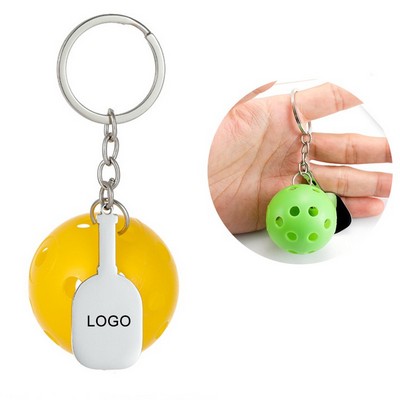 Pickleball Keychain With Racket