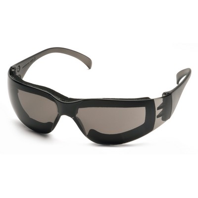 Intruder Safety Glasses, Gray Foam Padded Frame with Gray-Hardcoated Anti-fog Lens
