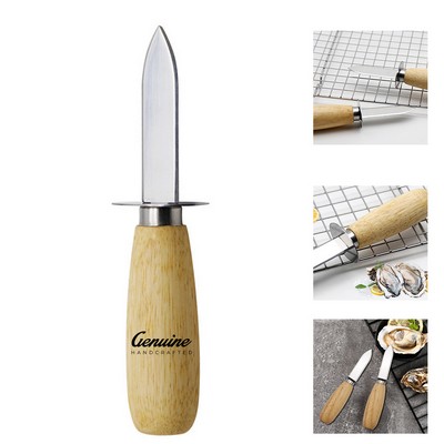 Oyster Clam Shucking Knife Opener with Wooden Handle