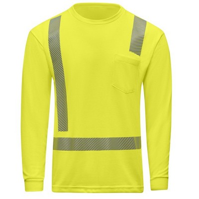 Red Kap® Hi-Visibility Long Sleeve Performance Core Tee, Type R, Class 2