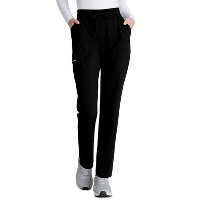 Women's Shirred Waistband Slim And Straight Reach Pant