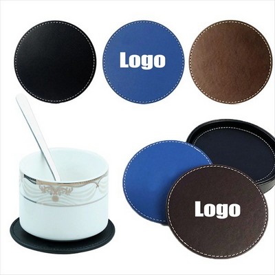 Pu Leather Round Coaster