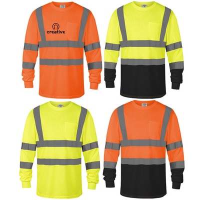 High Visibility Reflective Safety Long Sleeve Shirts
