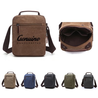 Vintage Canvas Crossbody Shoulder Bag