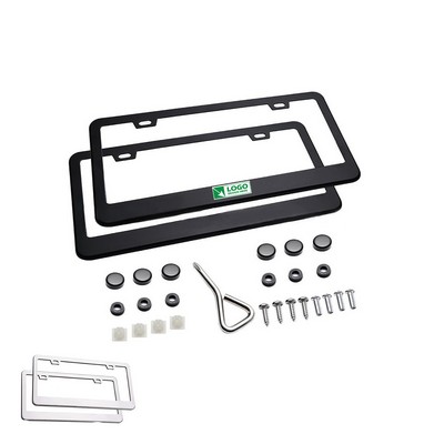 2Pcs Stainless Steel Car License Plate