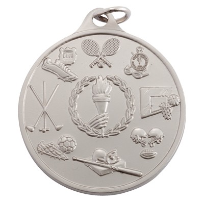 1 1/2" Silver All Sports General Medal