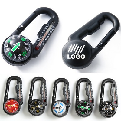 Carabiner Compass With Thermometer