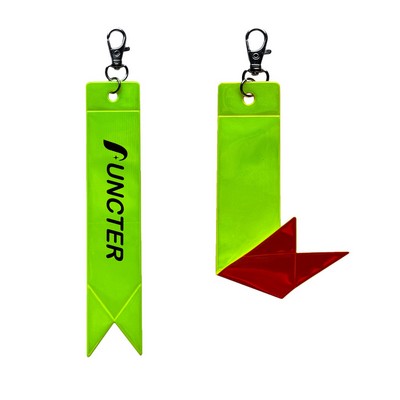 Dual Color Ribbon Shape Reflective Key Tag 8.75 x 1.25"