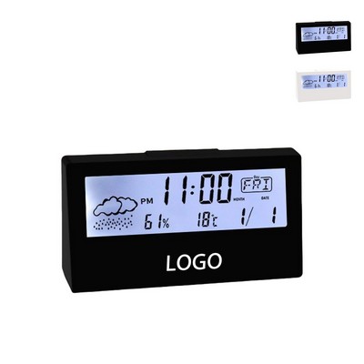 Large Screen Weather Display Desk Clock w/Mute Feature