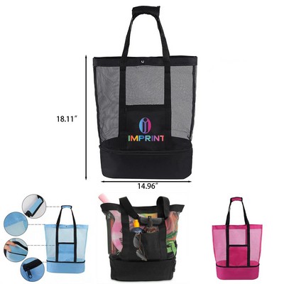 Mesh Beach Cooler Tote