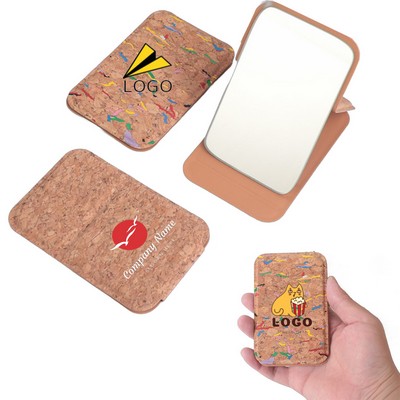 Foldable Cork Compact Mirror