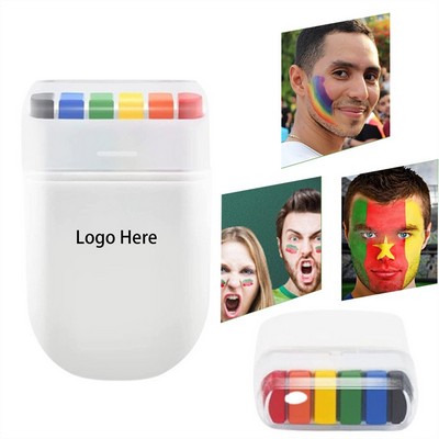 Facial painting with colorful makeup sticks