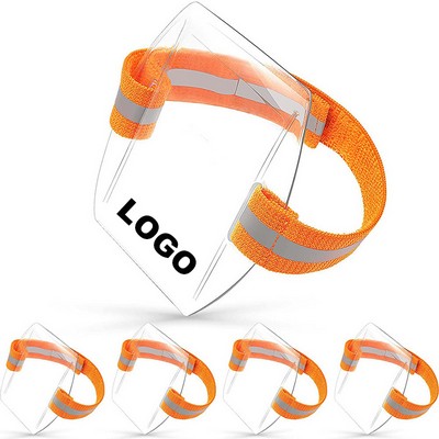 4" PVC Reflective Adjustable Elastic Armband Badge Holder
