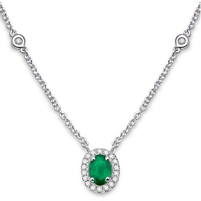 Jilco Inc Emerald And Diamond Necklace