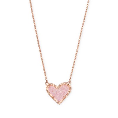 Kendra Scott Ari Heart Short Pendant Necklace - Rose Gold