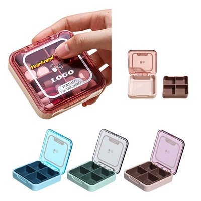 4 Compartments Travel Pill Box