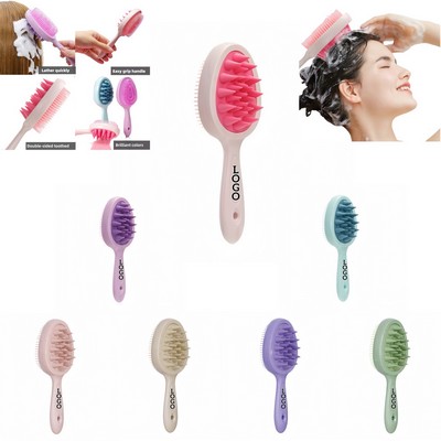 Dual-Function Hair Brush With Massage & Detangling Bristles