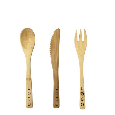 3 Piece Bamboo Cutlery Set