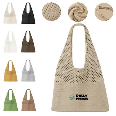 Casual Beach Knitted Shopping Tote Bag