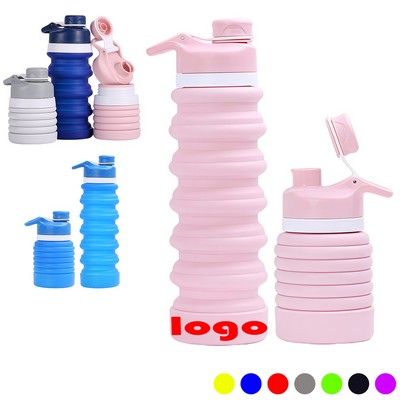 18oz Collapsible Silicone Water Bottle