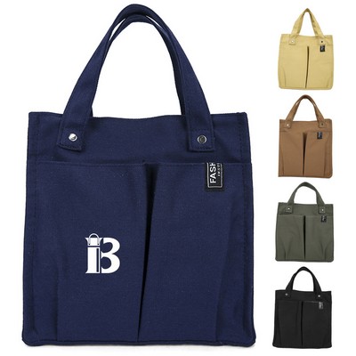 Multiple Pockets large shopping shoulder Canvas Tote Bag