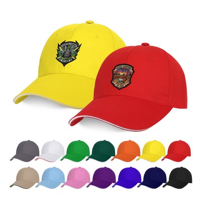 Structured Cotton Twill Sandwich Cap