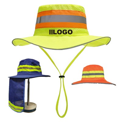 Sunshade Bucket Hat With Reflective Strips