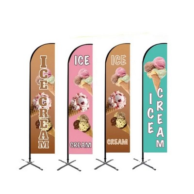 11' Advertising Feather Flag Double Sided Flag Kit