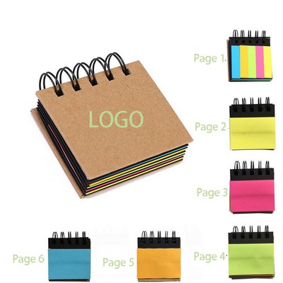 Spiral Sticky Notes Pad with Markers