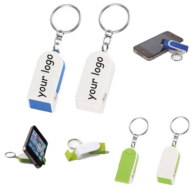 Multifunctional Folding Phone Holder Screen Wipe Keychain