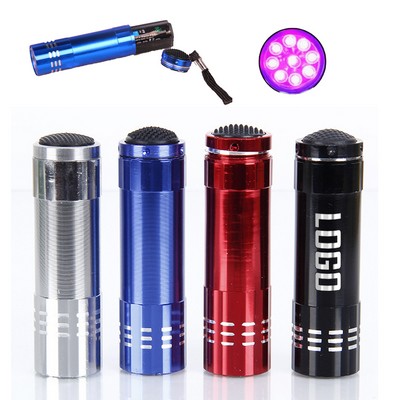 Mini 10 Led Uv Violet Flashlight With Battery