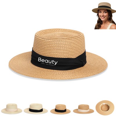Flat Top Sunshade Straw Hat