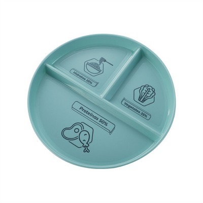Wheat Straw Plastic 3 Compartment Plate - Home Use Diet Meal Tray